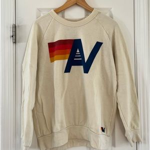 Aviator Nation logo crewneck sweatshirt in vintage white